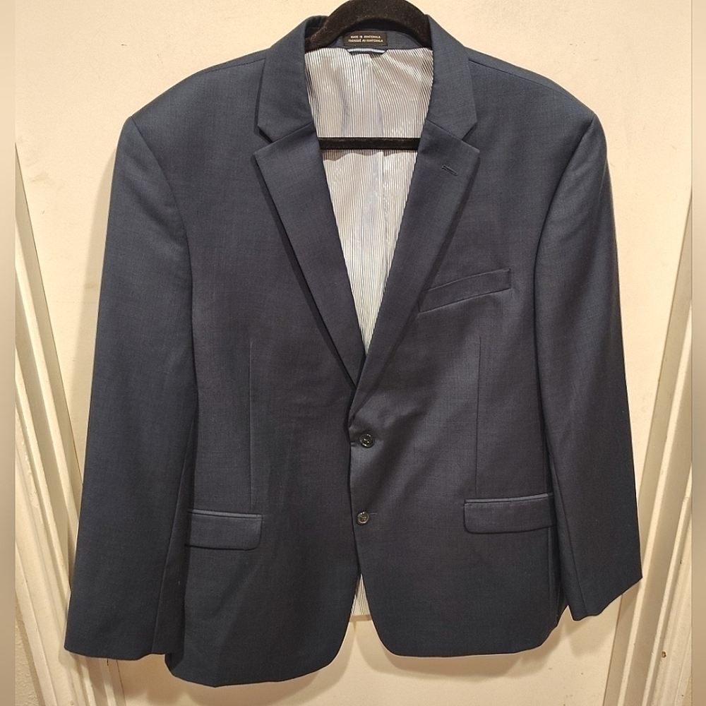 Tommy Hilfiger Men's Navy Blue Wool Blazer Sport Coat Suit Jacket Sz 46R Career